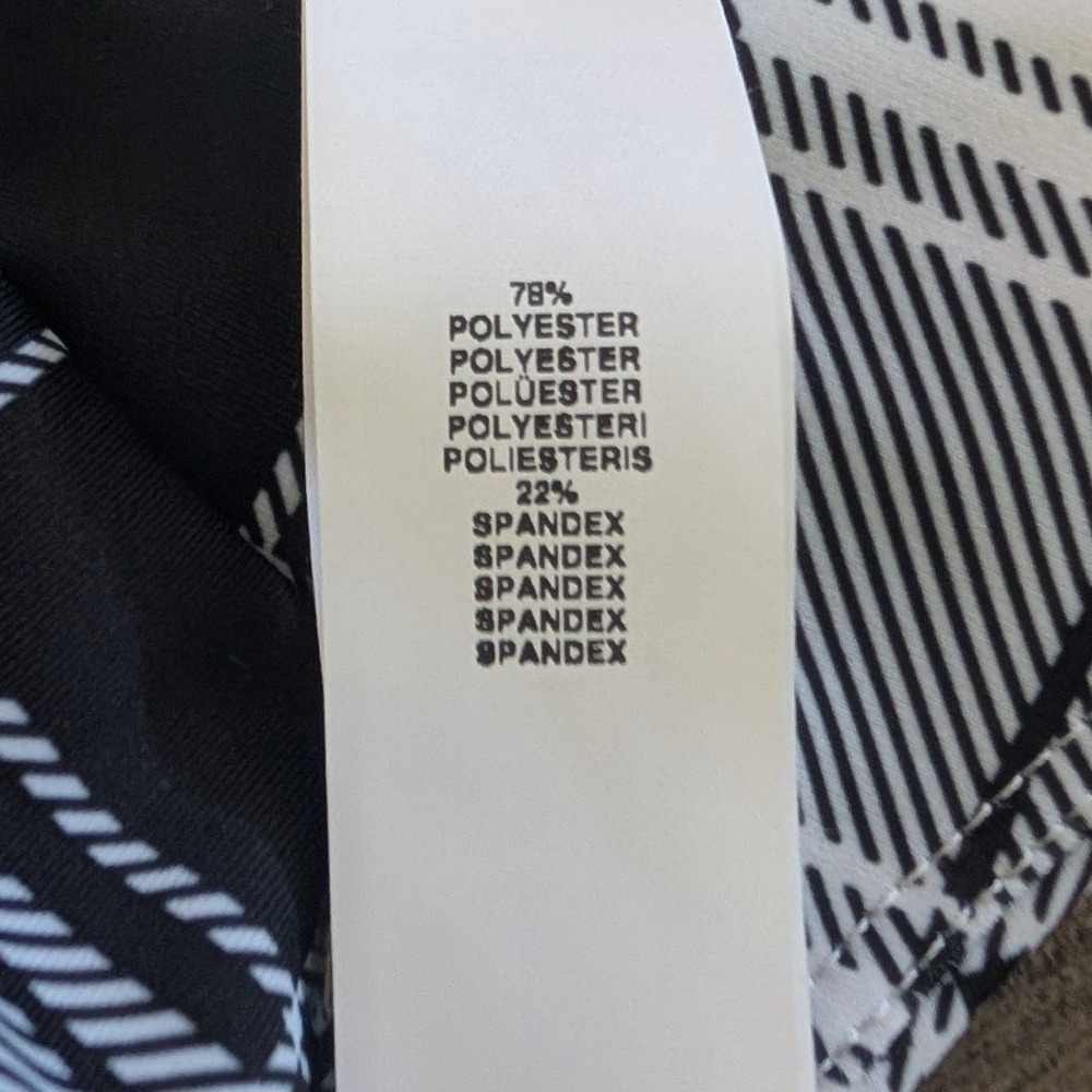 EleVen by Venus Williams One More Time Tank Black White Plaid Crop Top XS NEW - Picture 9 of 11